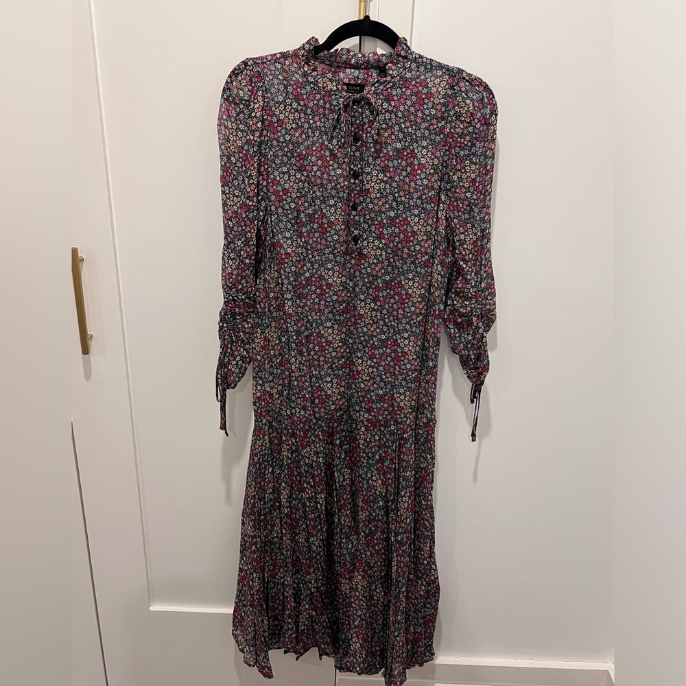 Ted Baker Black Bevlia Dropped Waist Midi Dress